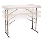 Lifetime Adjustable Height Folding Table 80161 4-Ft Almond Color T