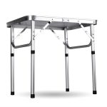 Folding Table Adjustable Height, Aluminum Camping Table .