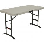Lifetime Adjustable Height Folding Table, 48"L x 24"W x 24-34"H .