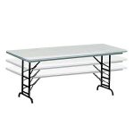Realspace Adjustable Height Molded Plastic Top Folding Table 6W .