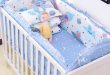 6pcs/set Blue Universe Design Crib Bedding Set Cotton Toddler Baby .