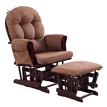 Amazon.com: Costzon Baby Glider and Ottoman Cushion Set, Wood Baby .