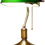 Table Lamp Retro Traditional Style Bankers Lamp Green Glass Shade .