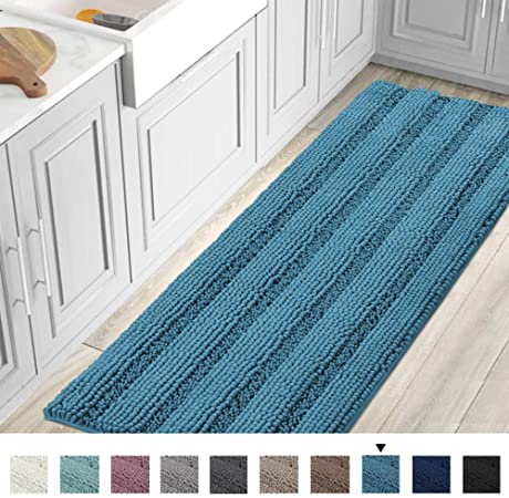 Amazon.com: Striped Luxury Chenille Bathroom Rug Mat Runner .