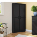 Corner Kitchen Cabinet Storage Pantry Black Tall Bathroom Cupboard .