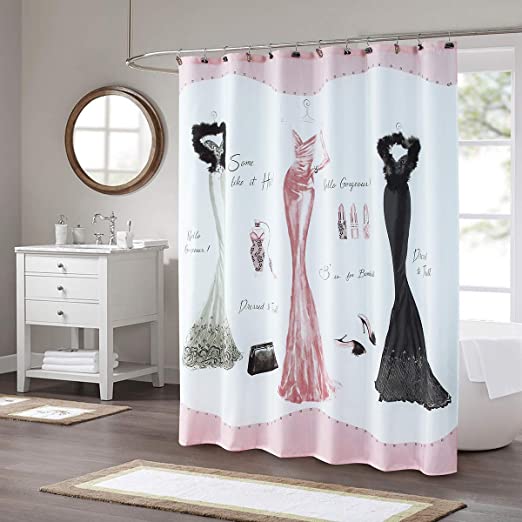 Amazon.com: DS CURTAIN Dressed to Thrill Pink Shower Curtain .