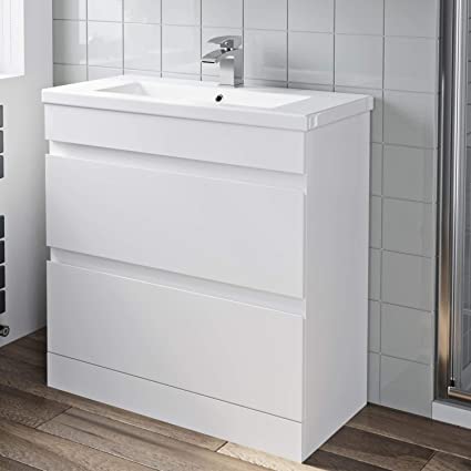 Home & Kitchen 800mm Bathroom Vanity Unit Basin Storage Drawer .