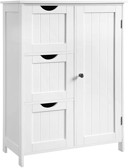 Amazon.com: VASAGLE Bathroom Storage Cabinet, Floor Cabinet with 3 .