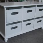 Antique White Painting Bathroom Storage Cabinet with 6 drawers .