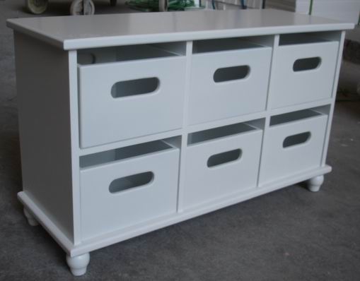 Antique White Painting Bathroom Storage Cabinet with 6 drawers .