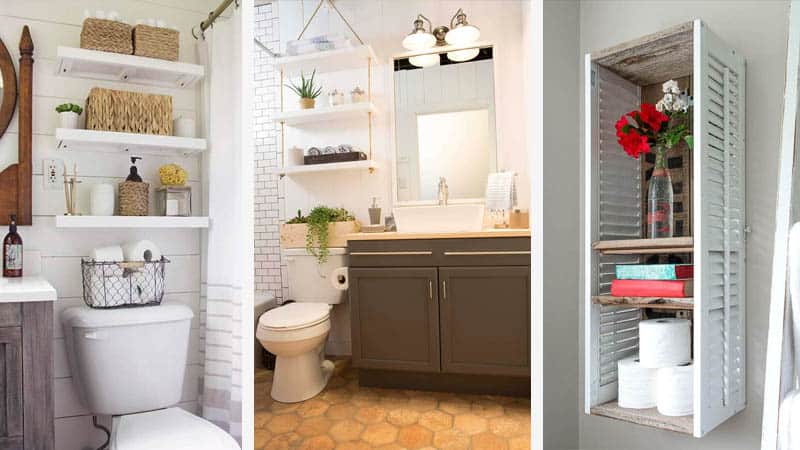 19 Simple Over The Toilet Storage Solutions - TheHomeRou