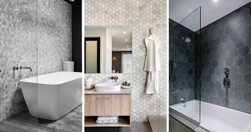 Bathroom Tile Ideas - Grey Hexagon Til