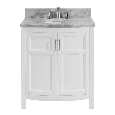 Allen + roth Moravia 30-in White Single Sink Bathroom Vanity with .