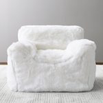 Luxe Faux Fur Bean Bag Chair - Whi