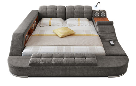 The Ultimate Bed With Integrated Massage Chair, Speakers and Desk .