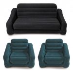Intex Inflatable Queen Size Pull-Out Futon Sofa Bed + Pull-Out .