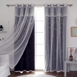 SunnyRain 1 Piece Double layer Hollow out Stars Curtain For .