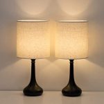Amazon.com: HAITRAL Bedside Table Lamps Set of 2 - Modern .