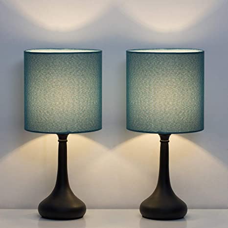Amazon.com: HAITRAL Bedside Table Lamps - Nightstand Lamps Set of .