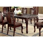 Furniture of America Delaine Traditional Faux Marble Top Dining .