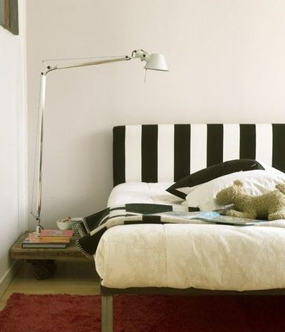 black and white striped headboard / For the bedroom - Juxtapo
