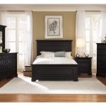 THE FURNITURE :: Black Rubbed Finished Bedroom Set with Panel Bed .