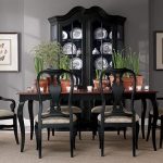 Love the black dining room furniture with the grey walls.. (With .