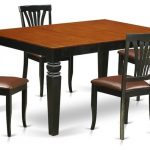 5-Piece Kitchen Table Set With a Table and 4 Leather Dining Chairs .