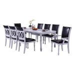 Oakland Living Indoor Black and White Modern 9-Piece Dining Set .