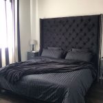 Diamond Tufted Wingback Headboard and Upholstered Bed Frame .