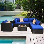 Amazon.com : Patio Sectional Sofa Outdoor Black Rattan Couch Set .