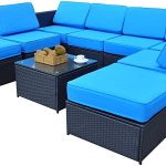 Amazon.com : Mcombo Patio Furniture Sectional Wicker Sofa Set All .