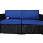 Amazon.com: Outdoor Black Rattan Wicker Sofa Set Garden Patio .