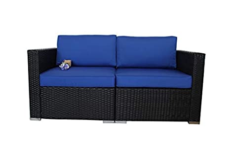 Amazon.com: Outdoor Black Rattan Wicker Sofa Set Garden Patio .