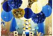 Amazon.com: Furuix Royal Prince Baby Shower Decorations Navy Cream .