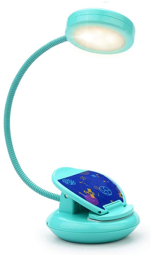 Vekkia Cute Rechargeable 4 LED 3000K Eye-Care Book Light, Clip on .