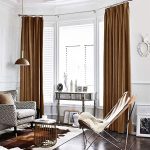 Amazon.com: jinchan Velvet Curtain Gold Brown Living Room Rod .