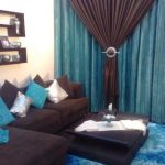 turquoise and brown curtains | Living room turquoise, Brown living .
