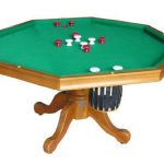 3 in 1 Game Table - Octagon 54" Bumper Pool, Poker & Dining in Oak .