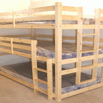 Triple Sleeper Bunk Beds with Mattresses Storage Metal Wood Frames .