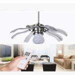 New 42inch k9 crystal LED Fan lights ceiling fan modern minimalist .