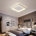 Metal Rounded Square Ceiling Flush Modern Simple LED Bedroom .