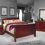 Amazon.com: 4pc Queen Size Sleigh Bedroom Set Louis Philippe Style .