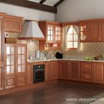 Rural Cherry Wood Kitchen Cabinet OP15-S04- OPPEIN | The Largest .