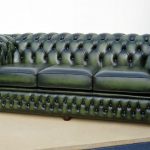3.5 seat Chesterfield sofa antique green leather N