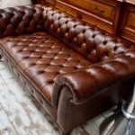 Antique Brown Leather Chesterfield Sofa for sale at Pamo