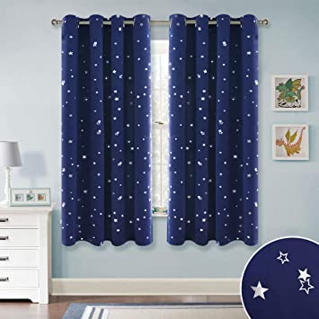Amazon.com: RYB HOME Kids Blackout Curtains - Grommet Curtains for .