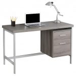 Computer Desk With Drawers - Silver Metal&Dark Taupe - EveryRoom .