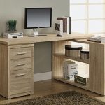 Monarch Specialties L Shaped Computer Desk With Storage Natural .