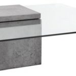 Modern Glass Coffee Table With Polished Concrete - Industrial .